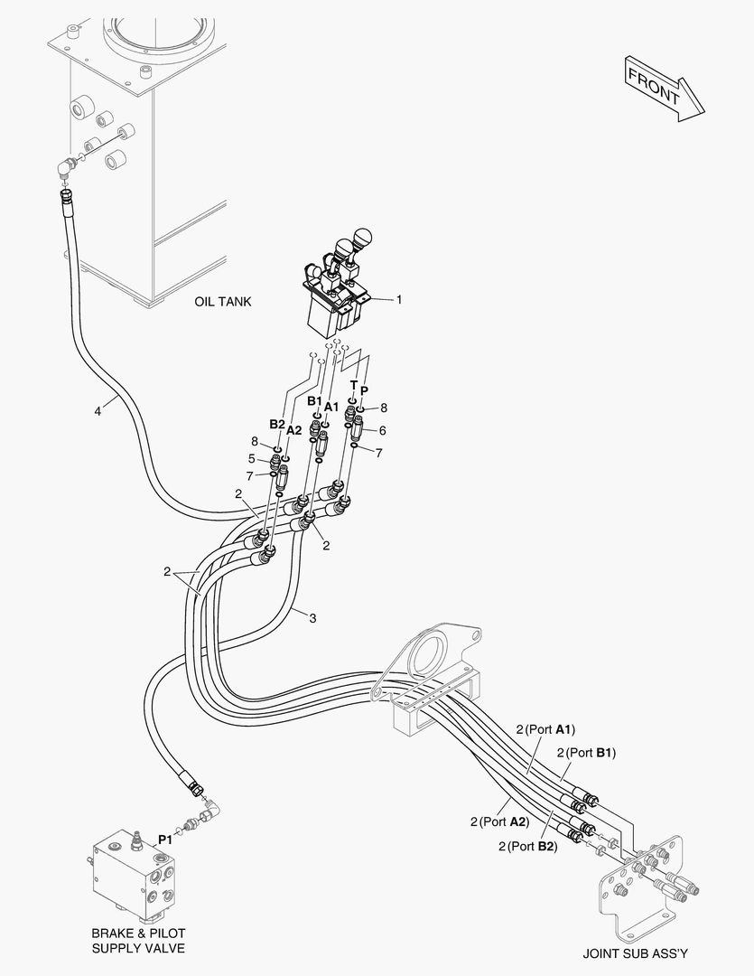 ТРУБОПРОВОД СЕРВОУПРАВЛЕНИЯ - ПАЛЕЦ + 2 КАТУШКИ