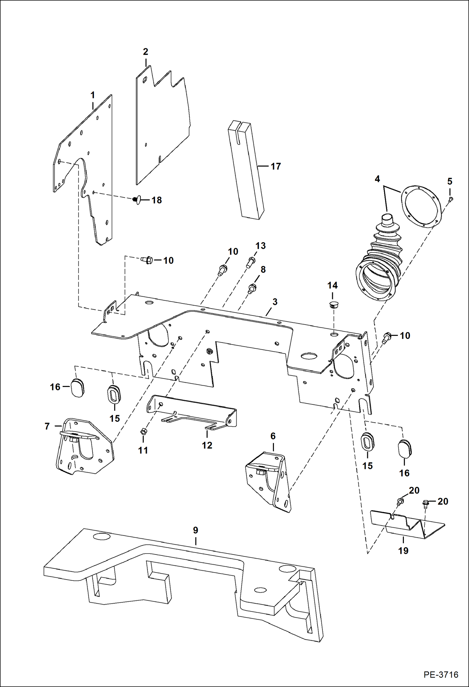 Схема ПАНЕЛИ (РУКОВОДСТВО ПО УПРАВЛЕНИЮ, СИСТЕМА РУЧНОГО УПРАВЛЕНИЯ (AHC) И СИСТЕМА УСОВЕРШЕНСТВОВАННОГО КОНТРОЛЯ)