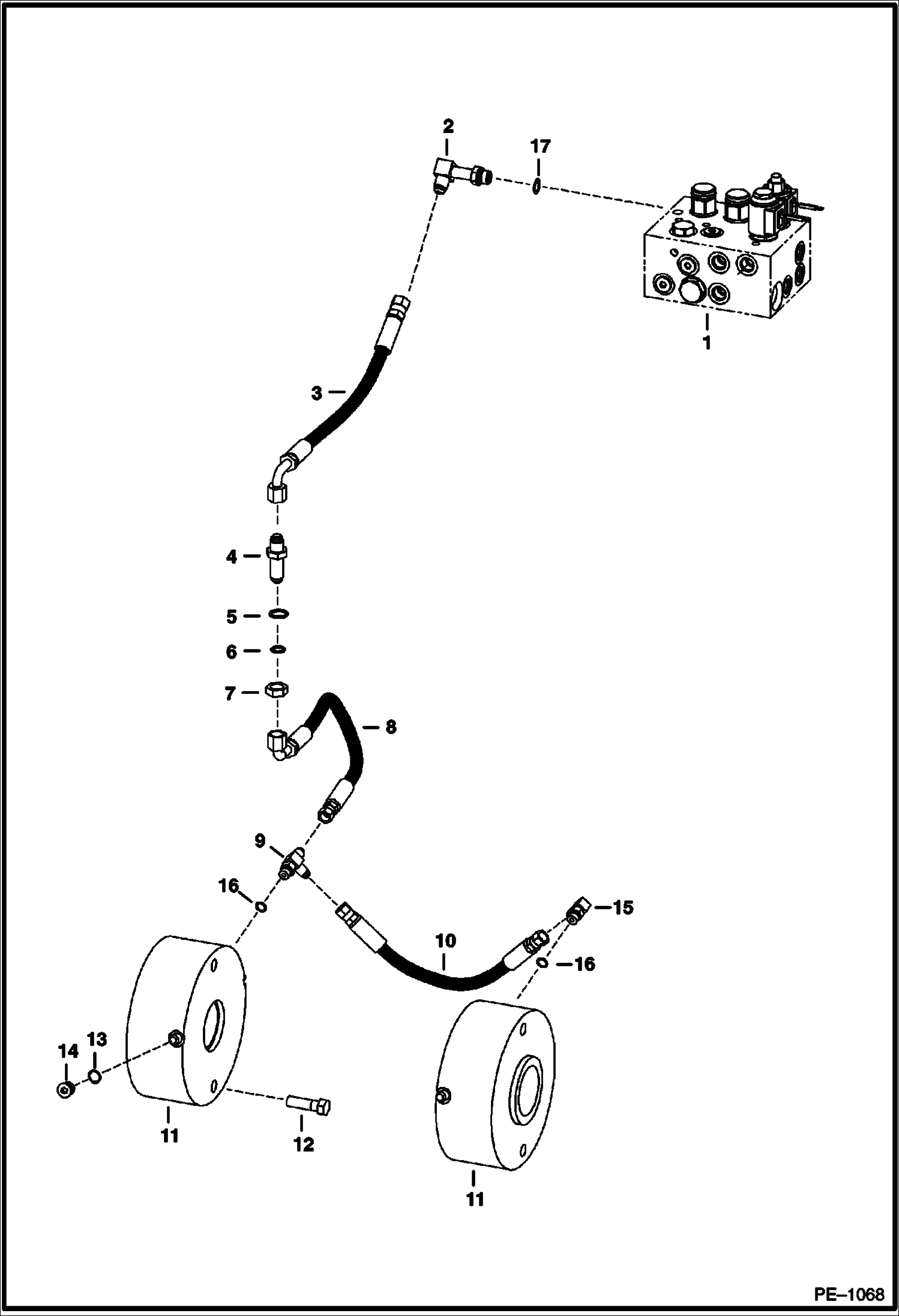СХЕМА ГИДРОСТАТИЧЕСКОЙ СИСТЕМЫ (ТОРМОЗА)