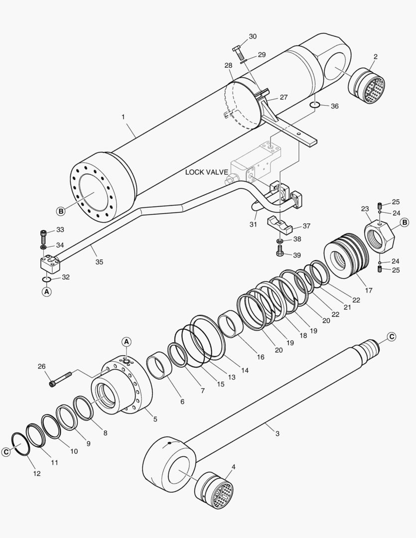 ЦИЛИНДР СТРЕЛЫ(ПРАВОСТОРОННИЙ)-ГИДРОЗАМОК
