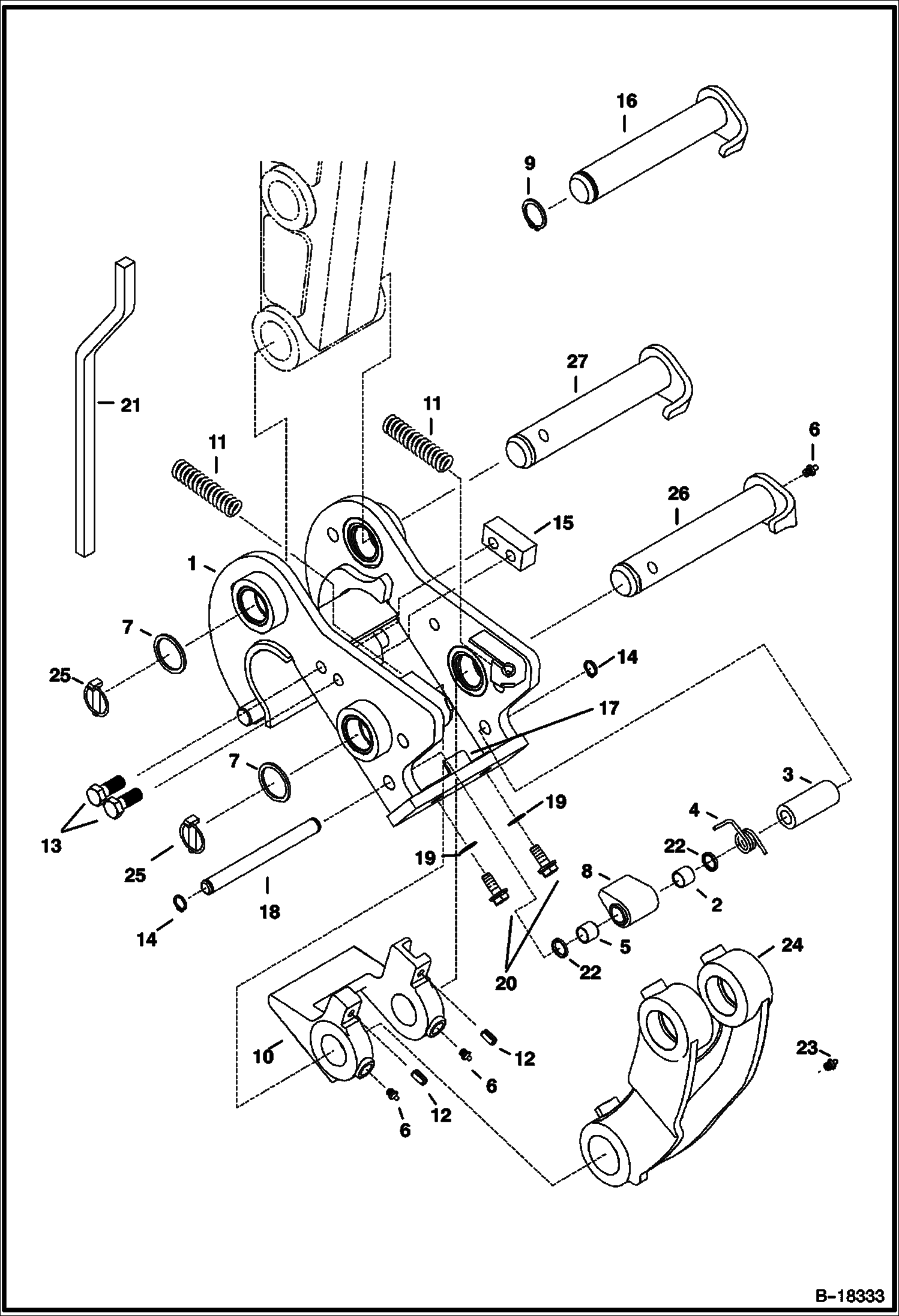КРЕПЛЕНИЕ СМЕННЫХ КОВШЕЙ (СЕРИЙНЫЙ НОМЕР 515411001 - 515411489)