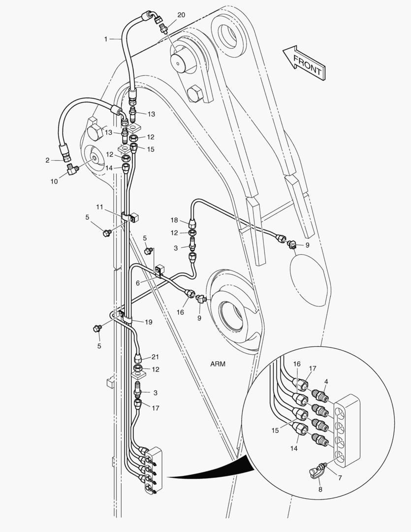 6540 LUBRICATION PIPING - ARM 2.4m [40001~40040]
