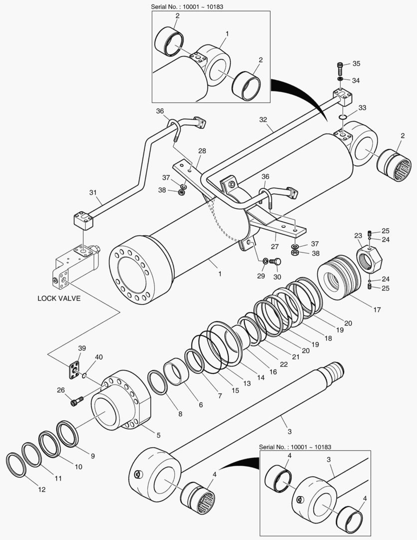 ШАРНИРНЫЙ ЦИЛИНДР СТРЕЛЫ - ГИДРОЗАМОК