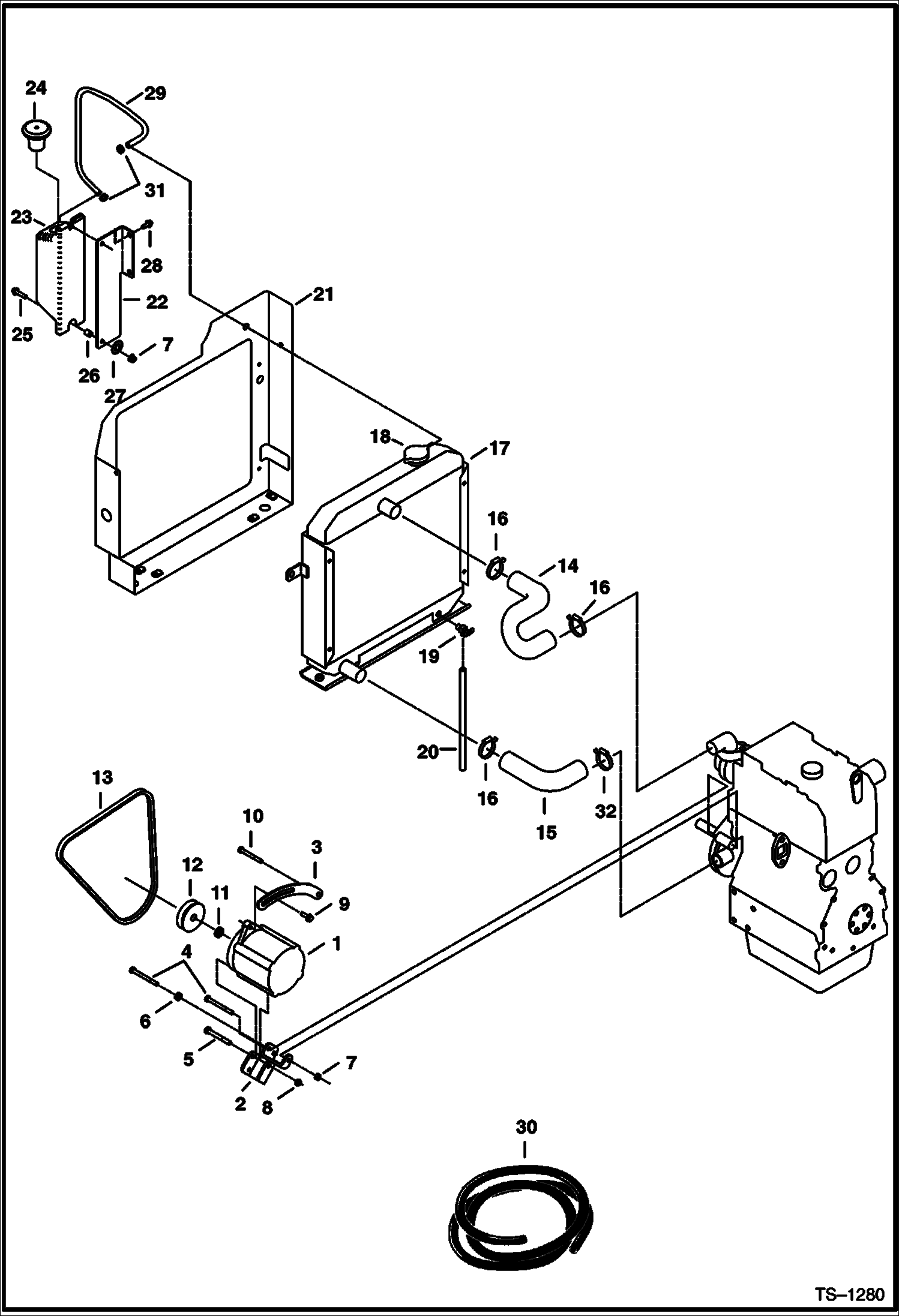 УСТАНОВКА ГЕНЕРАТОРА ПЕРЕМЕННОГО ТОКА И ШЛАНГИ РАДИАТОРА