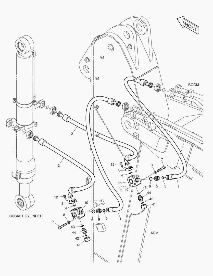 ГИДРОСИСТЕМА РУКОЯТИ - РУКОЯТЬ 2.3 м(ГРЕЙФЕРНЫЙ КОВШ)