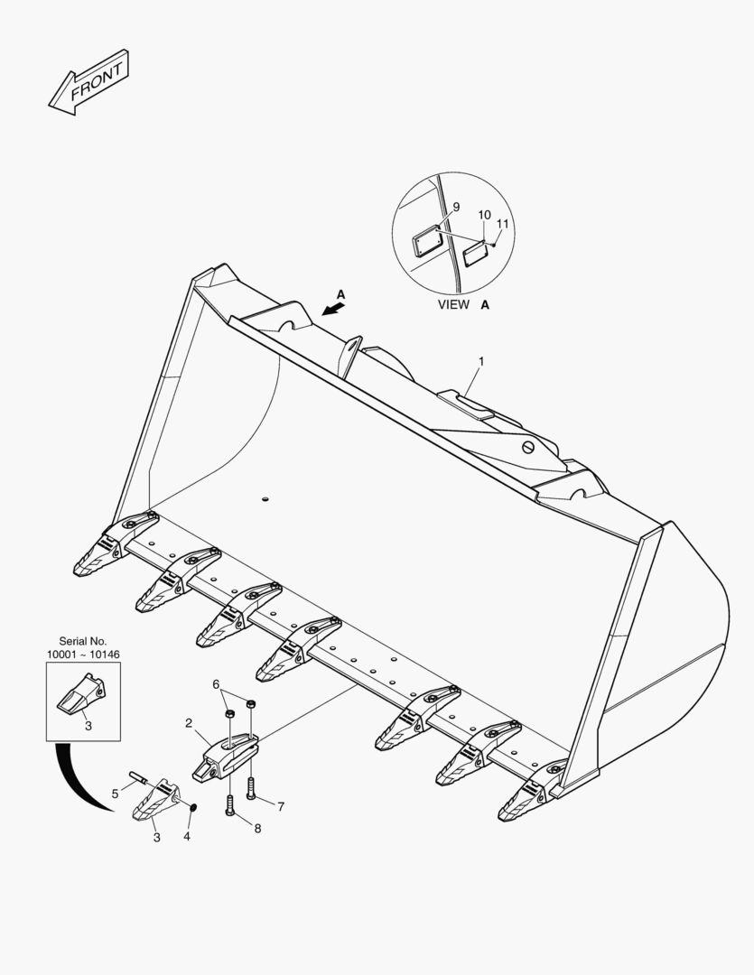 5580 BUCKET - 4.0гЋҐ TOOTH 3270mm