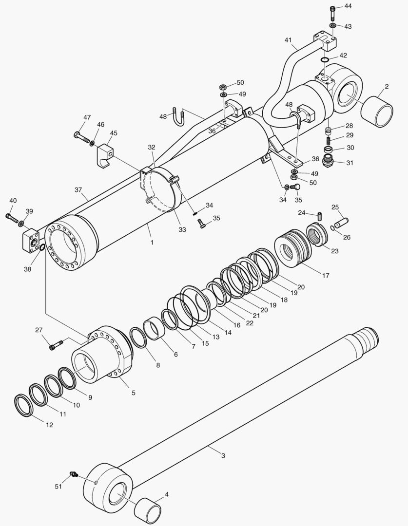ЦИЛИНДР РУКОЯТИ - ШАРНИРНАЯ СТРЕЛА(РУКОЯТЬ 2.4 м)