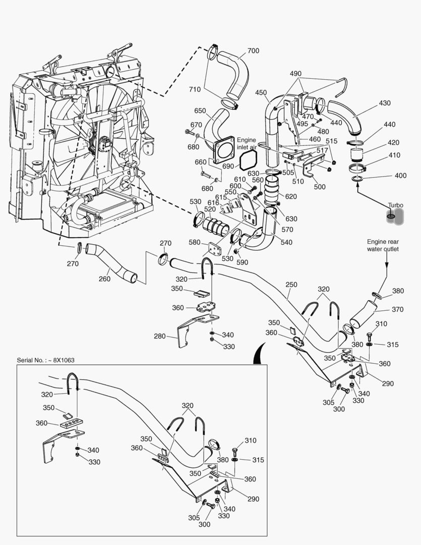 G010-20 PIPES FOR CHARGE AIR COOLER [~ 8X1092]