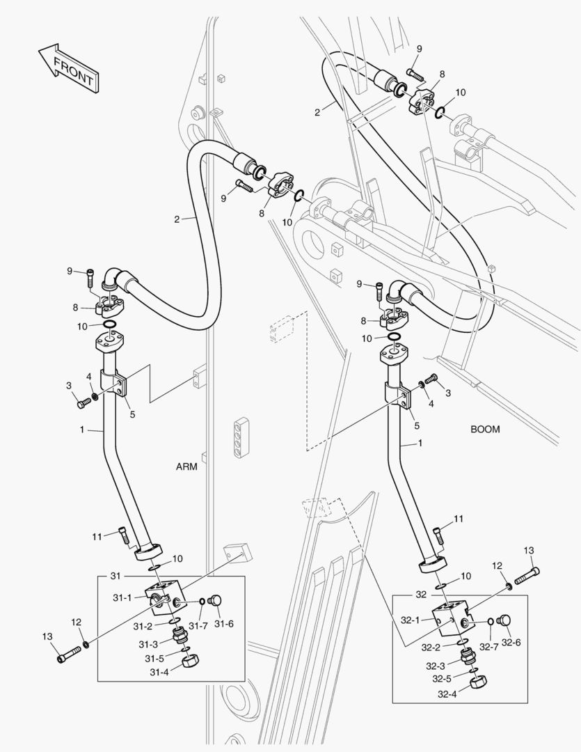 6920 ARM PIPING - ONE & TWO WAY(ARM 2.85m)