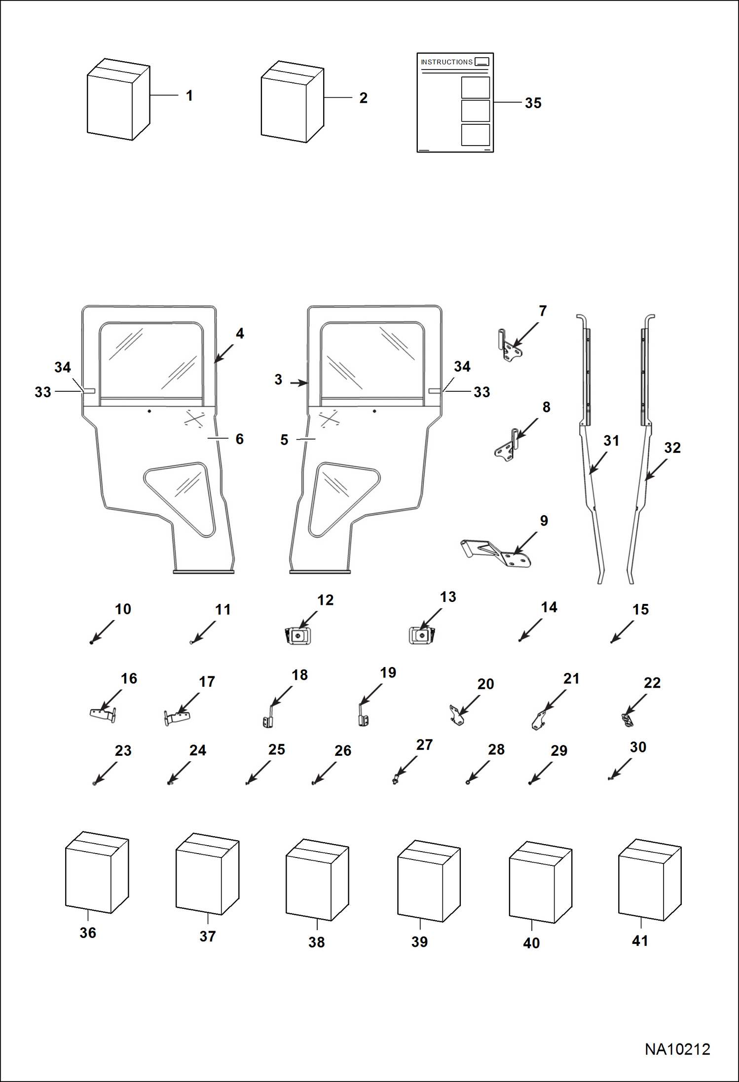 XL КОМПЛЕКТ ДЕТАЛЕЙ ЗАДНЕЙ БРЕЗЕНТОВОЙ ДВЕРИ