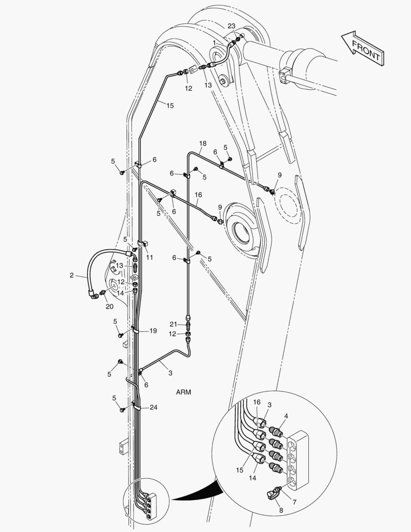 ТРУБОПРОВОД СМАЗОЧНОЙ СИСТЕМЫ -РУКОЯТЬ 3.95 м