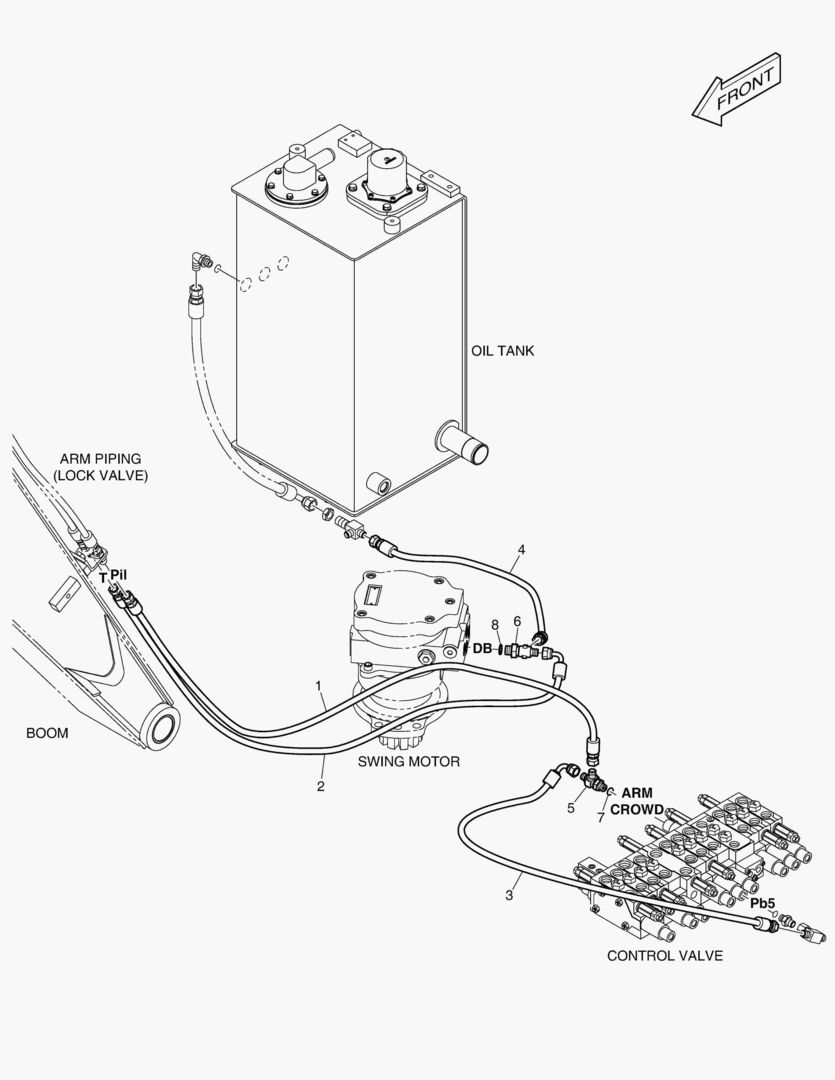 ТРУБОПРОВОД СЕРВОУПРАВЛЕНИЯ - КЛАПАН ЗАМКА РУКОЯТИ