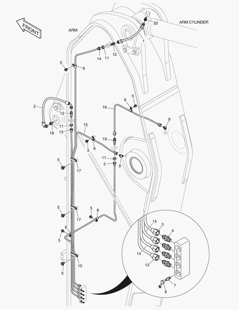 ТРУБОПРОВОД СМАЗОЧНОЙ СИСТЕМЫ - РУКОЯТЬ 3.35 м