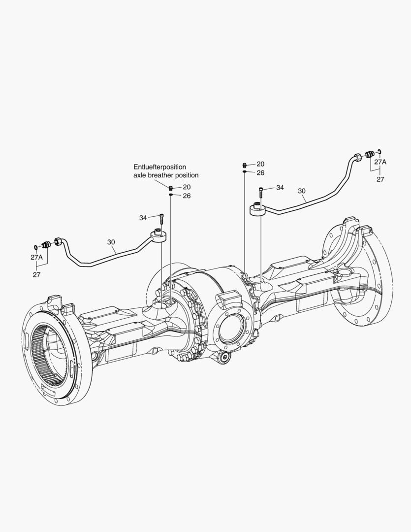 3460 AXLE PIPING - REAR AXLE(OPEN)