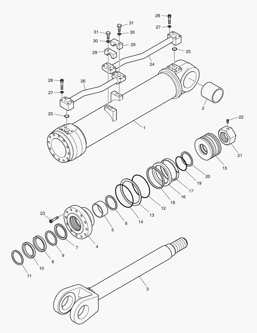 ГИДРОЦИЛИНДР ПОДЪЕМА-ПРАВОСТОРОННИЙ
