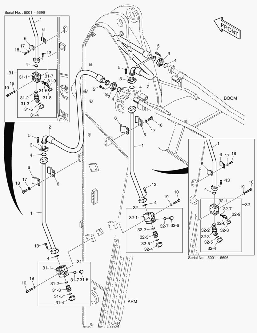 6380 ARM PIPING - ARM 2.9m(ONE & TWO WAY)