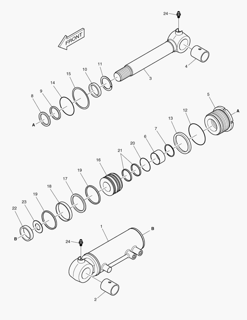 ЦИЛИНДР БУЛЬДОЗЕРА-ПРАВОСТОРОННИЙ