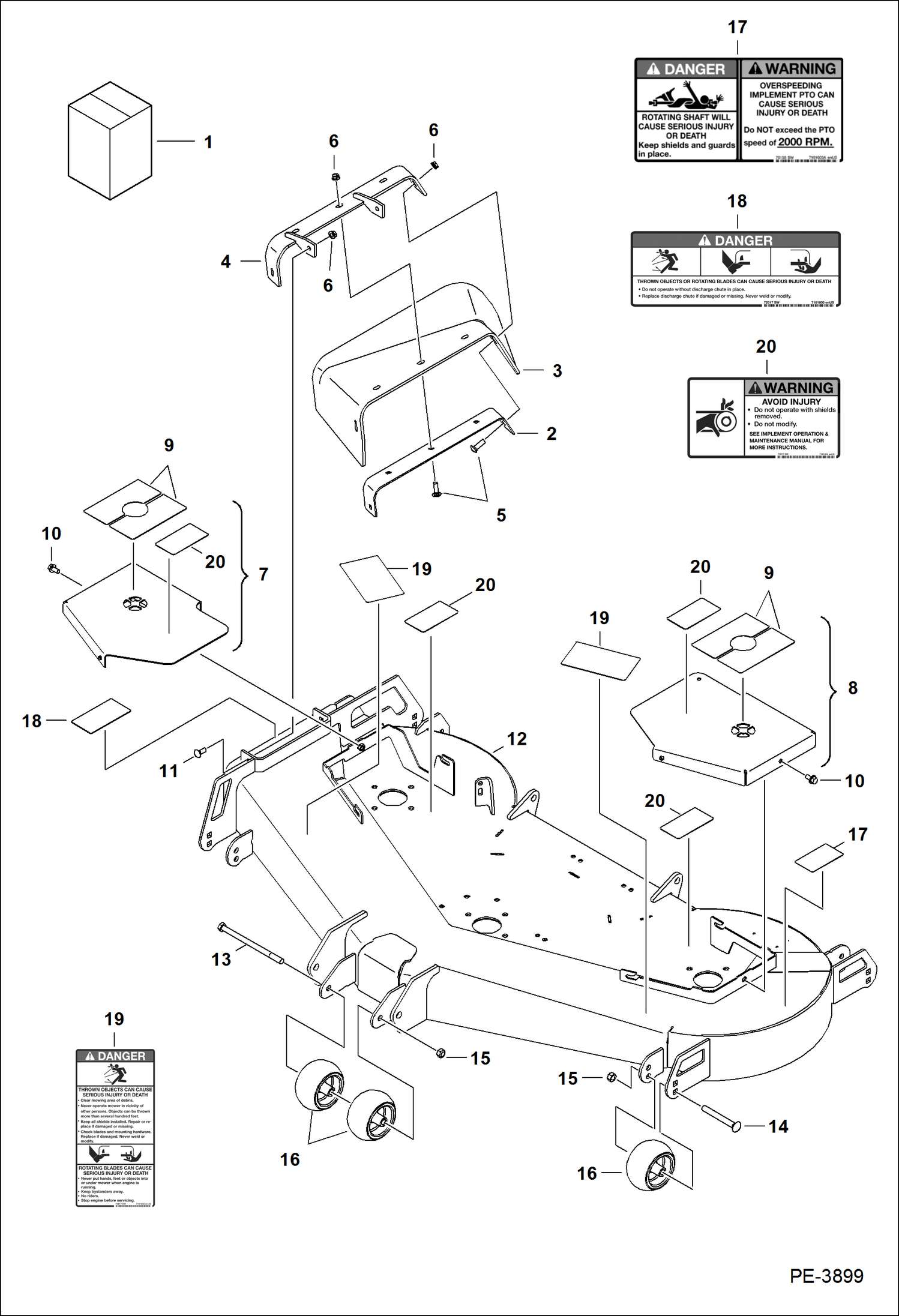 ГАЗОНОКОСИЛКА (ЗАЩИТА И ПРЕДУПРЕЖДАЮЩИЕ ТАБЛИЧКИ) (MM66 AB4C)