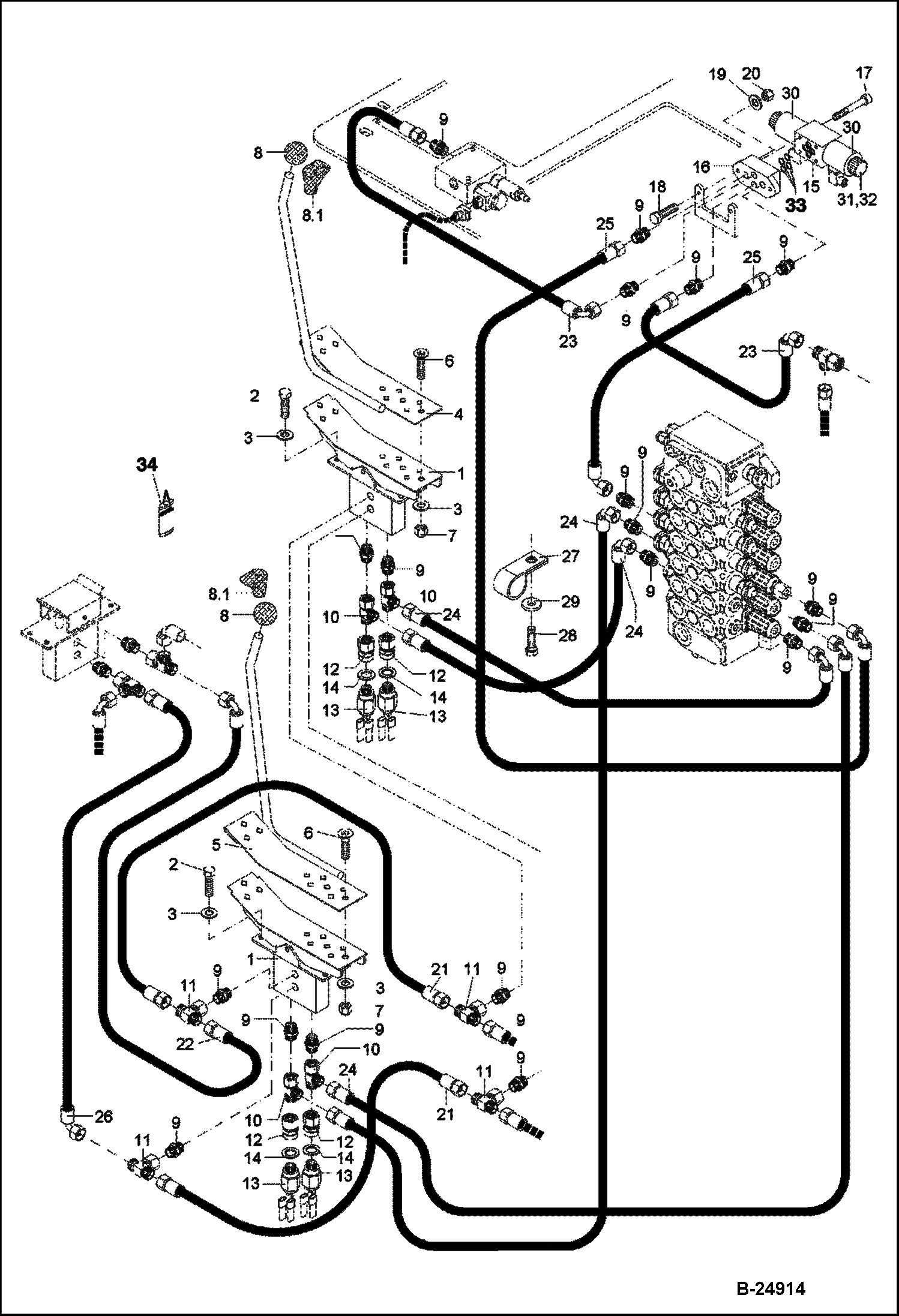 Схема ГИДРОУСТАНОВКА СЕРВОУПРАВЛЕНИЕ - ХОД - ДОПОЛНИТЕЛЬНЫЙ ВЫХОДНОЙ ПАТРУБОК 5289 11379 И НИЖЕ