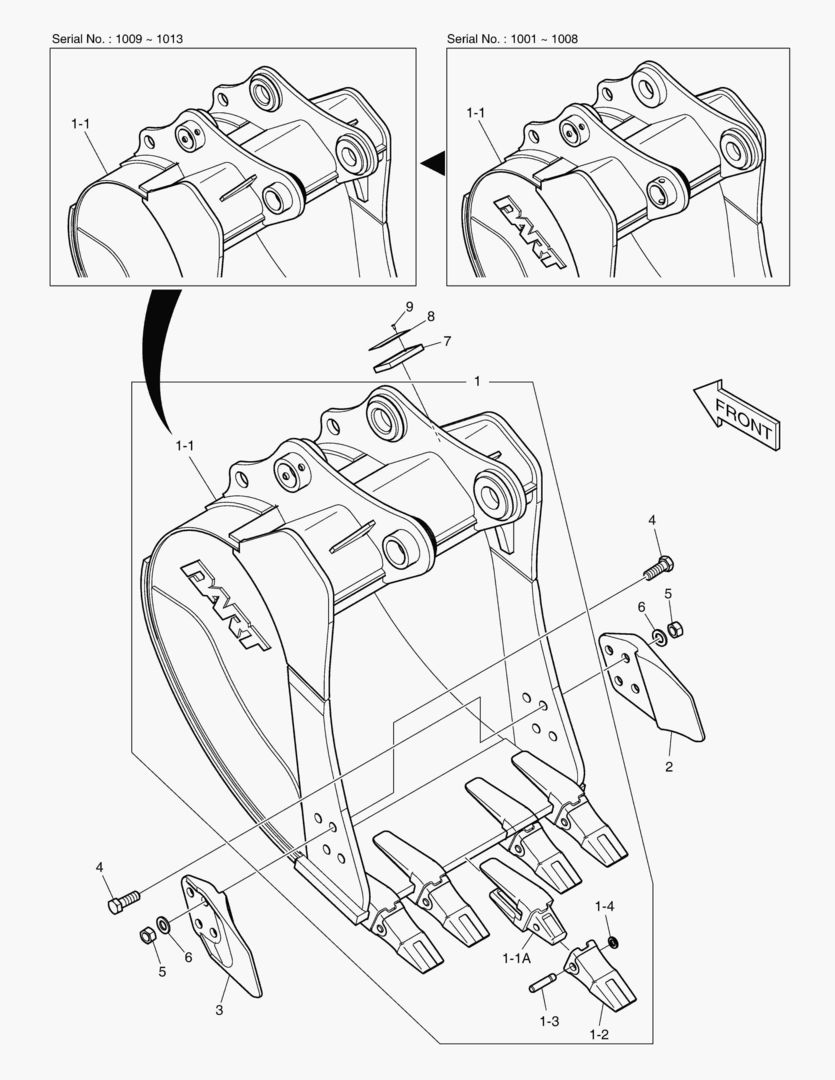 6900 BUCKET ASS`Y - 0.44гЋҐ (33`) - SIDE PIN