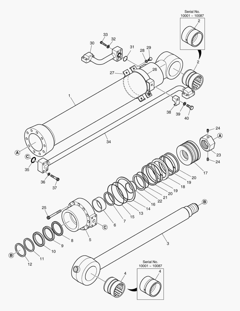 ЦИЛИНДР КОВША - РУКОЯТЬ 2.9 м(EXCA)