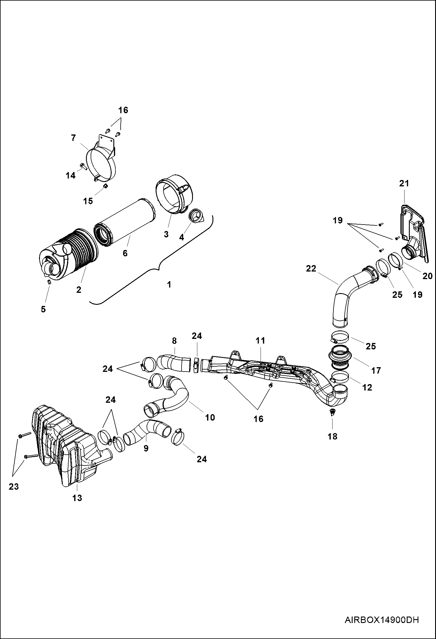 ДВИГАТЕЛЬ, ВОЗДУХОЗАБОРНАЯ СИСТЕМА (СЕРИЙНЫЙ НОМЕР AVW420001 И ВЫШЕ)