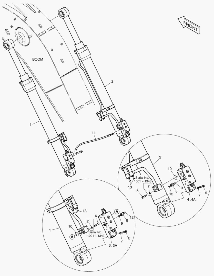 Схема ГИДРОСИСТЕМА СТРЕЛЫ-ГИДРОЗАМОК