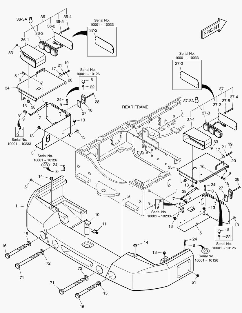 1540 COUNTER WEIGHT & REAR LAMP