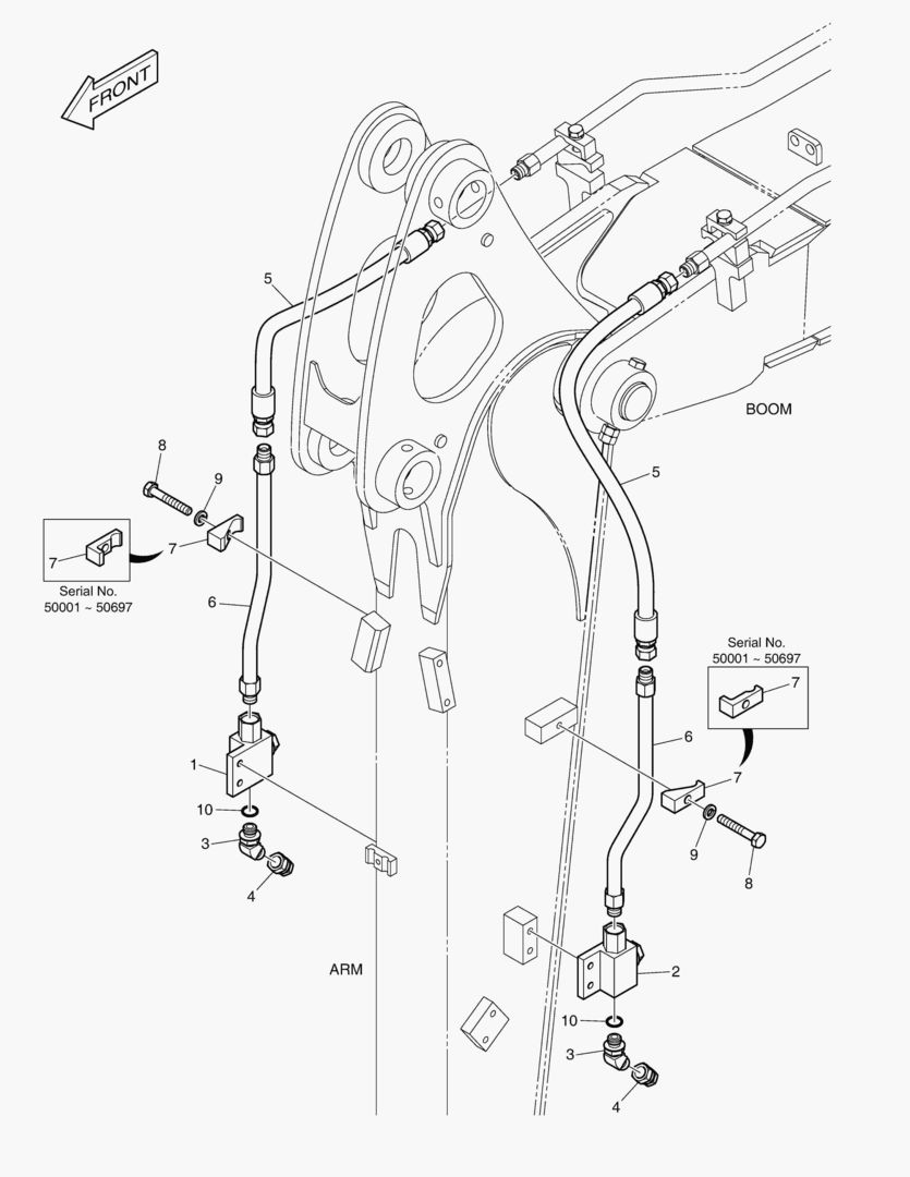 ГИДРОСИСТЕМА РУКОЯТИ - ВРАЩАЮЩИЙСЯ(РУКОЯТЬ 1.48 м)
