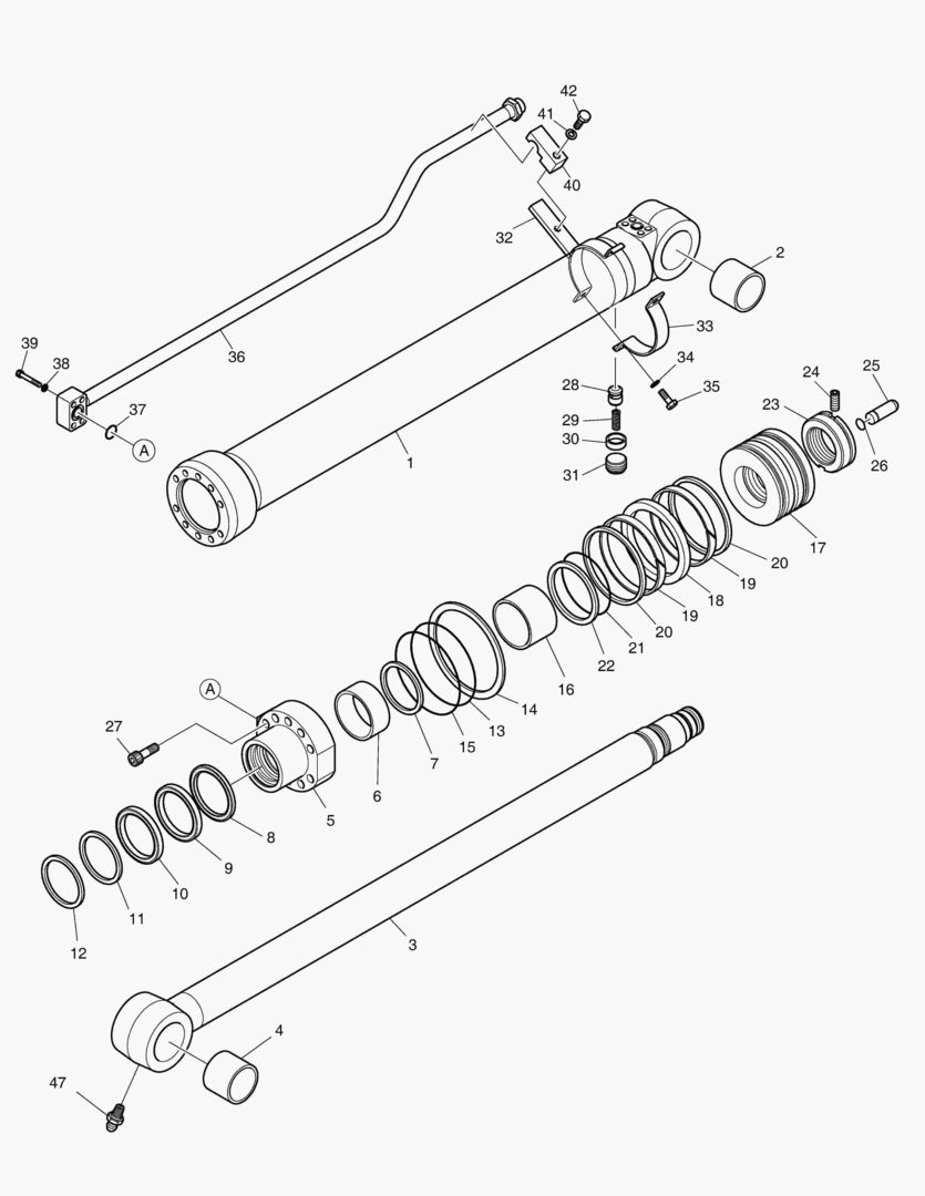 Спецтехника 4470 ARM CYLINDER - ARM 2.5m (ARTI. BOOM) [5673~6164] - главное фото