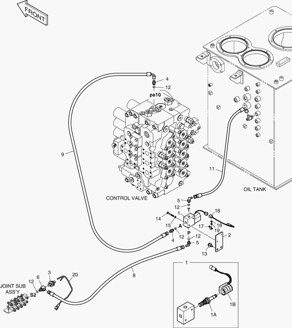 ТРУБОПРОВОД СЕРВОУПРАВЛЕНИЯ - 2 НАСОСА