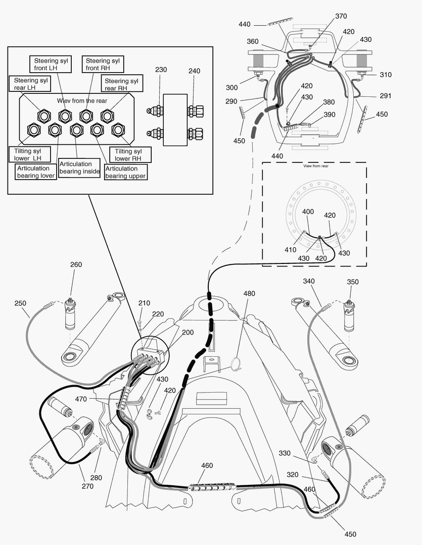 G490-4 ARTICULATION AND STEERING CYLINDER