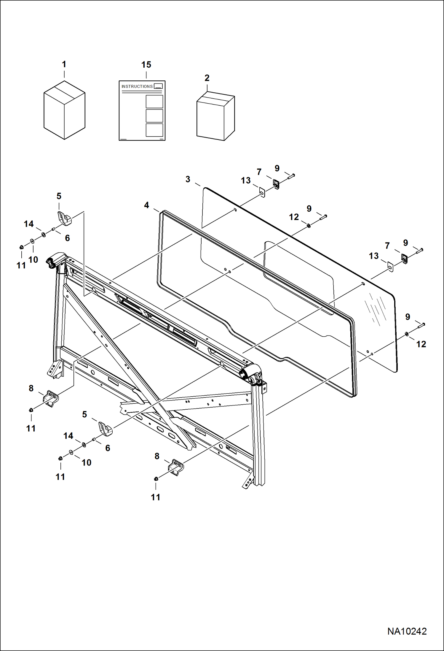 Схема КОМПЛЕКТ ЗАДНИХ ПАНЕЛЕЙ КАБИНЫ (СЛАЙДЕР)