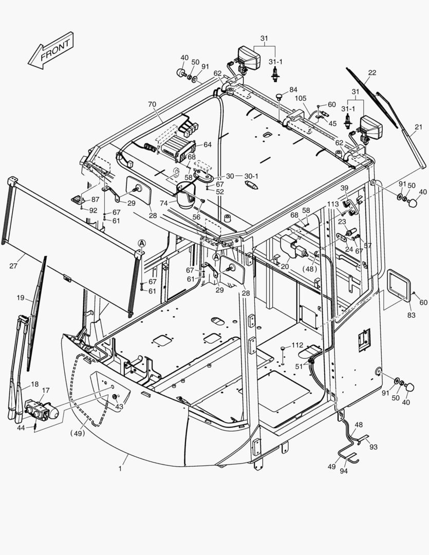 КАБИНА(1) - КОРПУС(БЕЗ КРЫШИ)