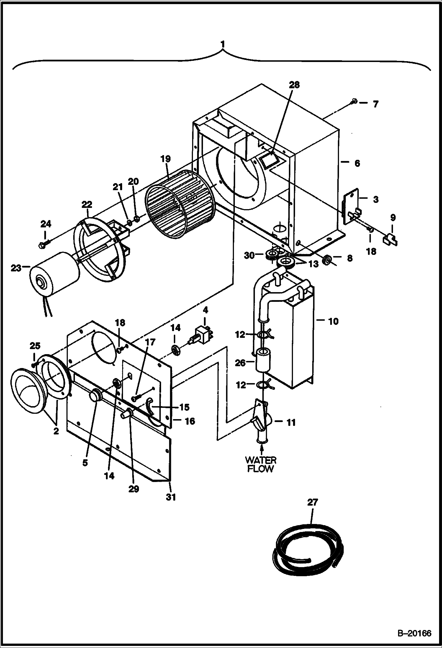 ОБОГРЕВАТЕЛЬ (С МОТОРОМ, ГДЕ 3 ВЕНТИЛЯТОРА) (СЕРИЙНЫЙ НОМЕР 511820001 - 511820393)