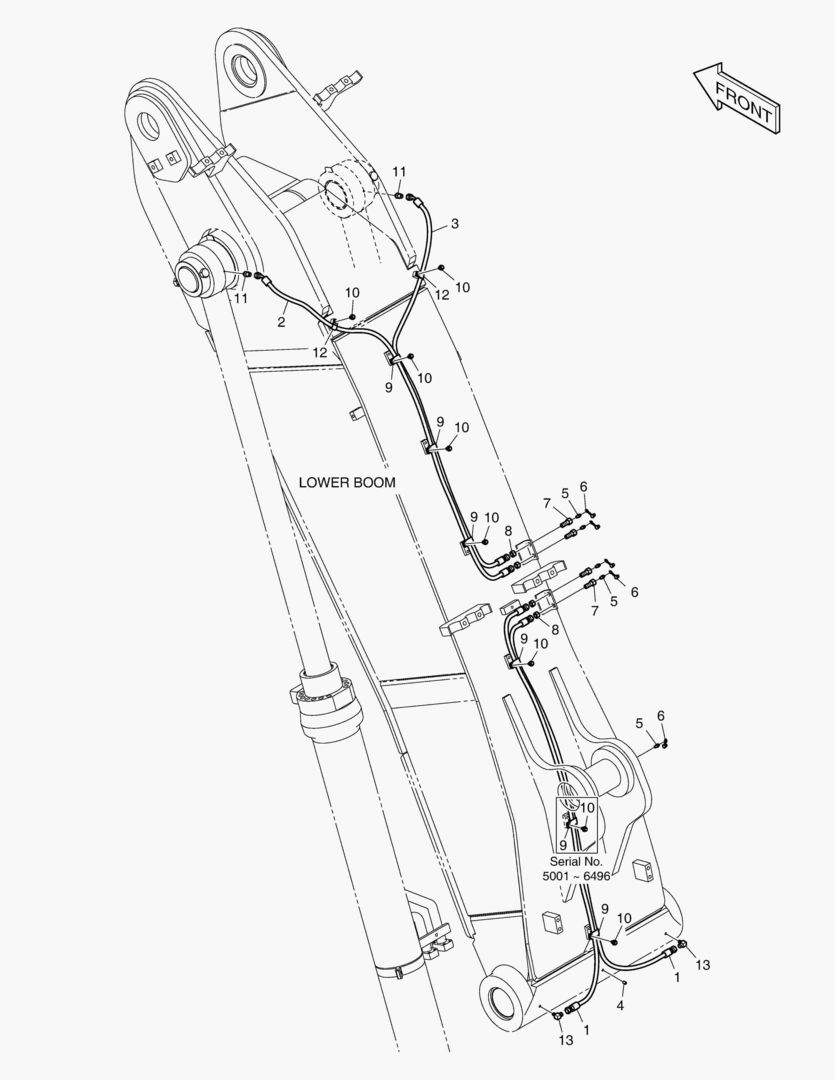 Схема ТРУБОПРОВОД СМАЗОЧНОЙ СИСТЕМЫ - НИЖНЯЯ СТРЕЛЯ