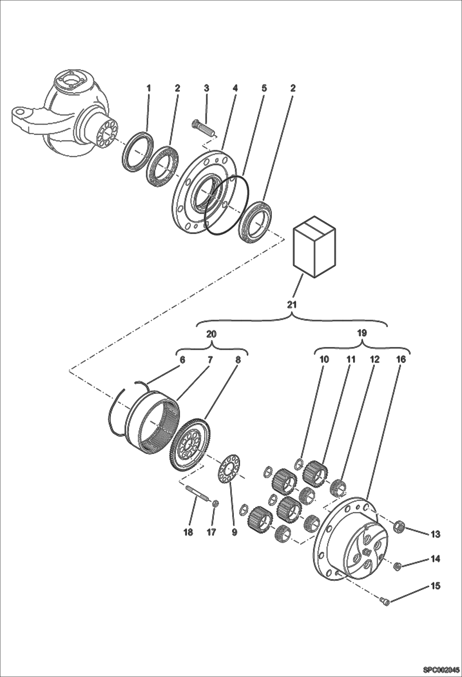 Схема КОЛЕСНЫЙ РЕДУКТОР - ПЕРЕДНИЙ МОСТ