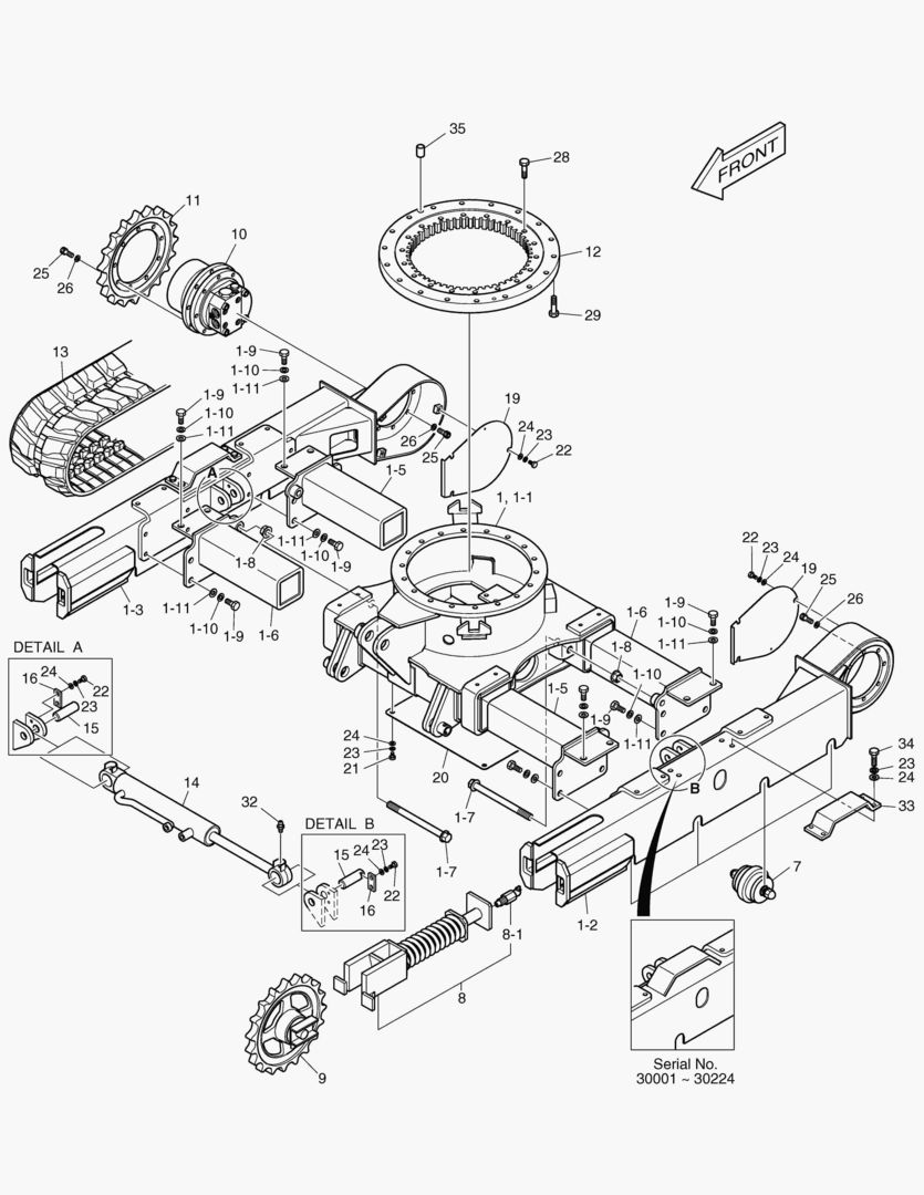 РАМА ГУСЕНИЦЫ - РЕГУЛИРУЕМАЯ ГУСЕНИЦА
