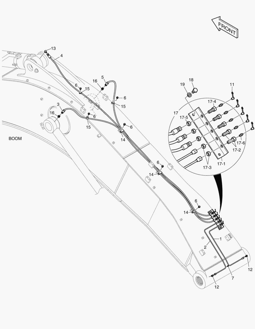 ТРУБОПРОВОД СМАЗОЧНОЙ СИСТЕМЫ - СТРЕЛА 6.2 м