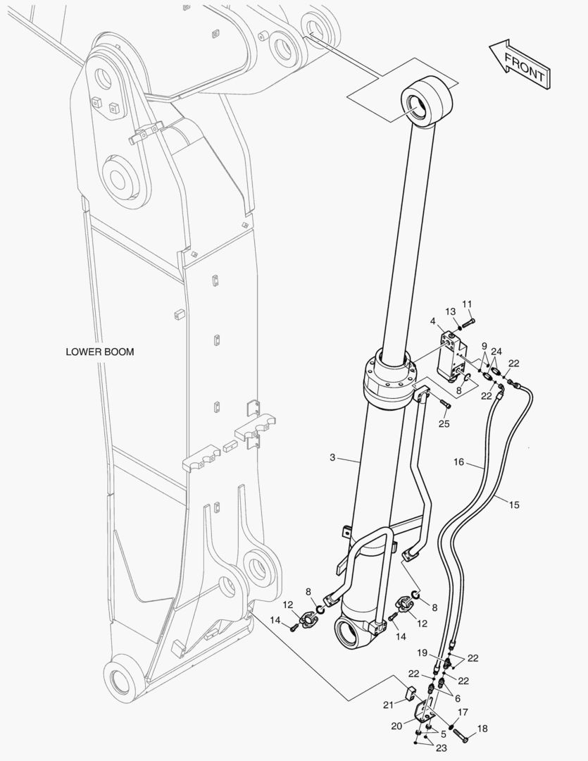 ТРУБОПРОВОД ШАРНИРНОЙ СТРЕЛЫ - ГИДРОЗАМОК
