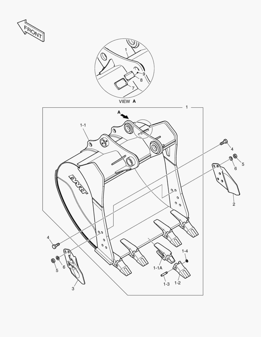 6850 BUCKET ASS`Y - 1.24mВі(54`) - SIDE PIN [1001~1703]