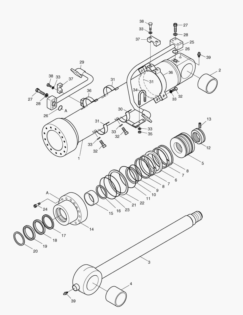 4270 BUCKET CYLINDER-2.5m ARM [1~2135]