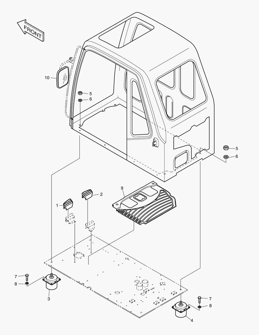 КРЕПЛЕНИЕ КАБИНЫ В СБОРЕ