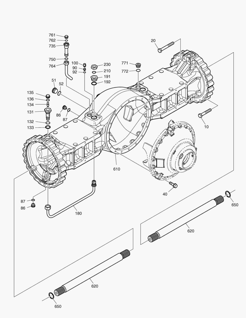3320 AXLE CASING - FRONT AXLE [5001~10139]