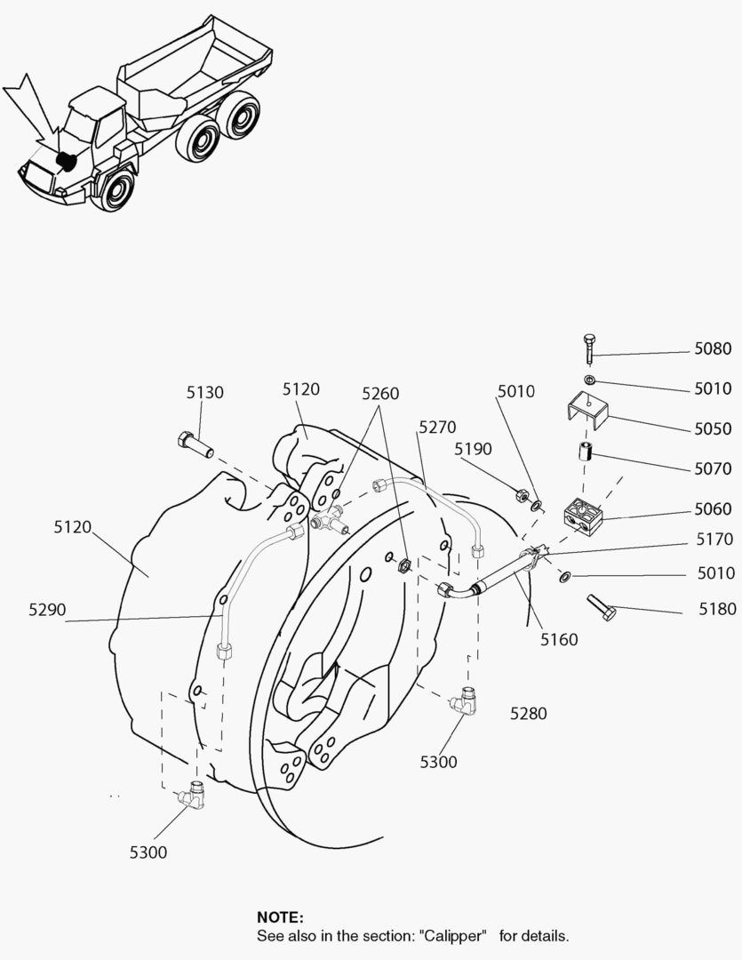 Спецтехника G190-60 BRAKE SYSTEM; FRONT AXLE RIGHT [810001~810052] - главное фото