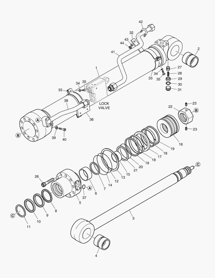 4411 ARM CYLINDER - LOCK VALVE [1813~]