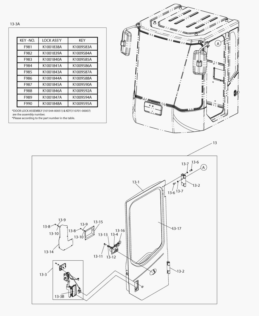 5300 CABIN(3) - DOOR ASS`Y(L.H);R&F,General glass [10440~10732]
