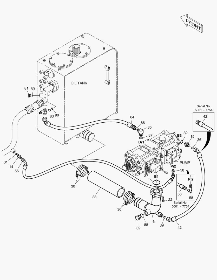 1230 OIL COOLER PIPING(1) [5001~17093]