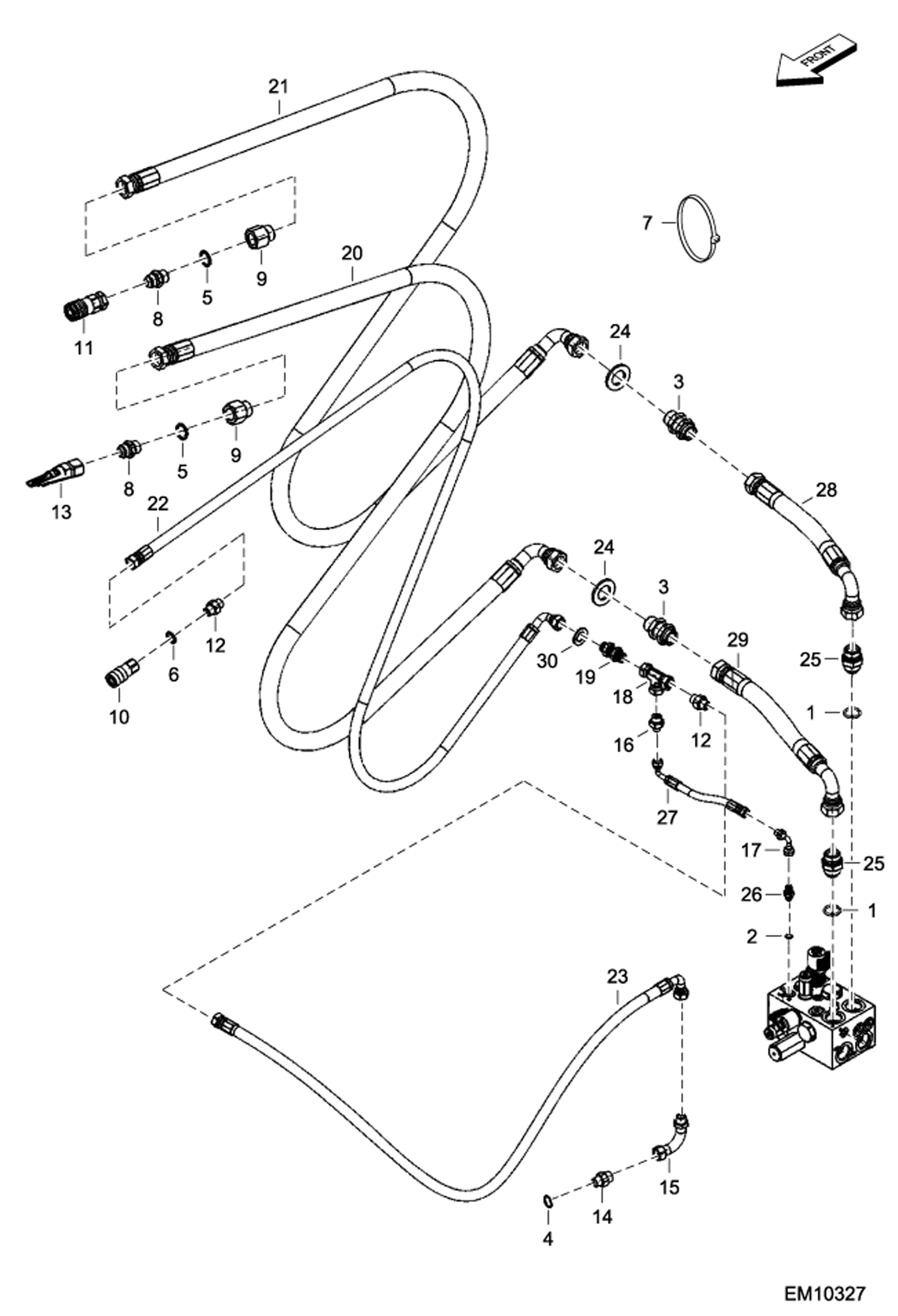ГИДРОСИСТЕМА (БЫТРОЕ СОЕДИНЕНИЕ) (СЕРИЙНЫЙ НОМЕР AD8900200 И ВЫШЕ)