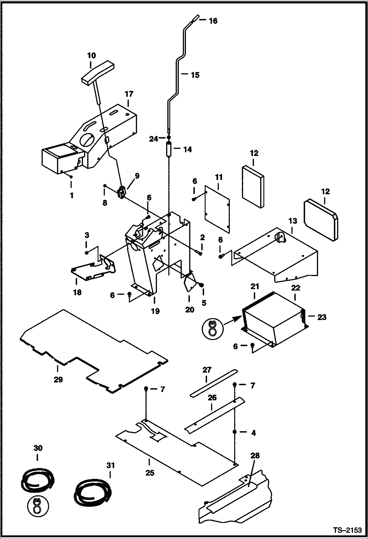 ПРАВОСТОРОННИЙ КОНСОЛЬ УПРАВЛЕНИЯ (ДОСКИ ПОЛА)